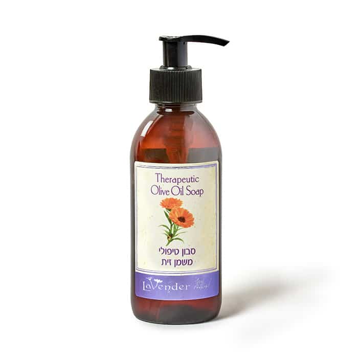 סבון נוזלי טבעי טיפולי משמן זית- לבנדר קוסמטיקה טבעית, רוקחות טבעית.